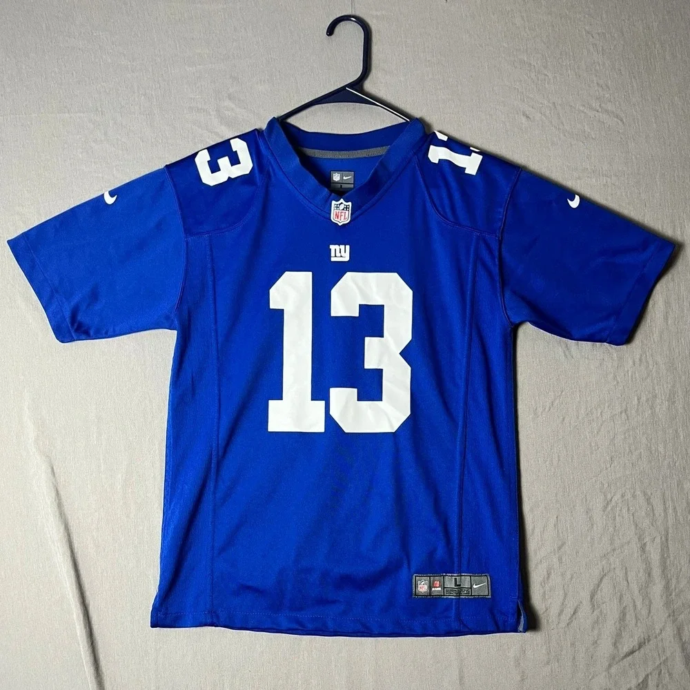 New York Giants Nike Jersey Kids L Blue NFL Football Beckham Jr 13 EUC